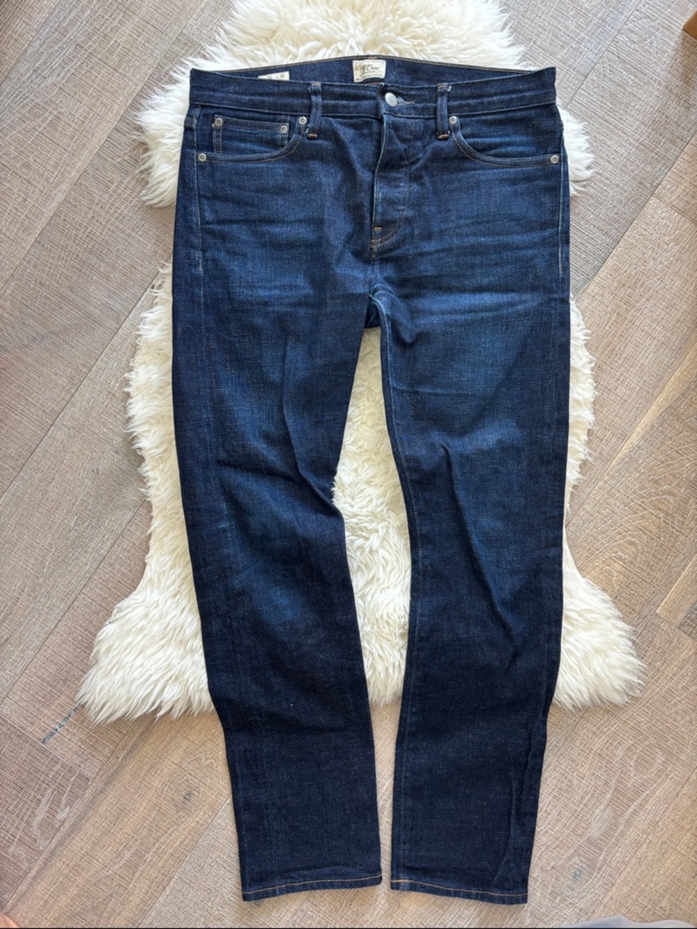 J. Crew Men's Straight Raw Indigo Denim Jeans